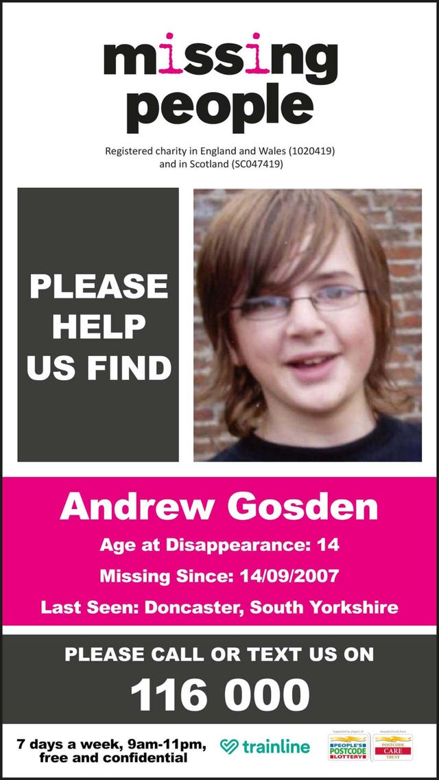 Andrew Godsen image as part of tainline app missing persons appeals