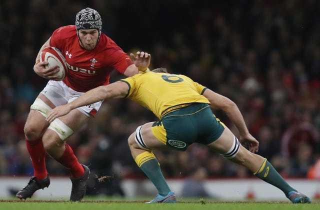 Dan Lydiate, left, in action for Wales