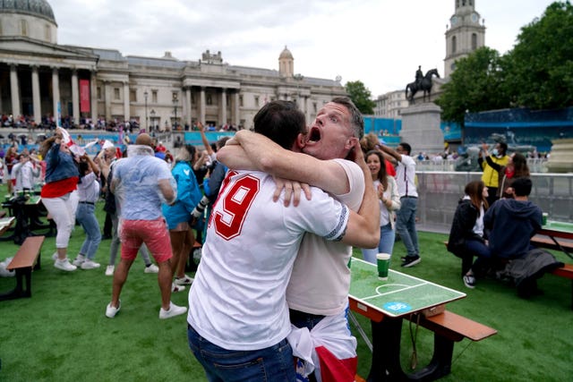England fans celebrate the opener