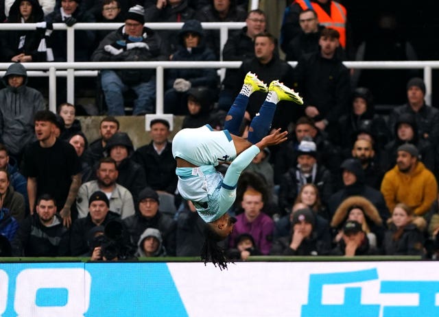 Bournemouth’s Antoine Semenyo celebrates his goal at St James' Park