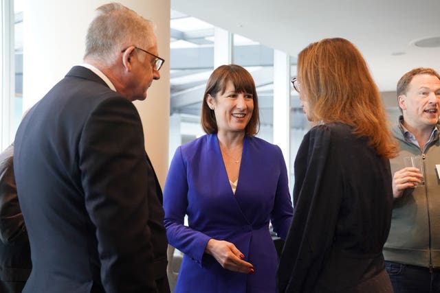 Shadow chancellor Rachel Reeves speaking to the media