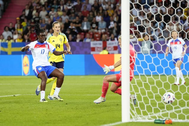 Michelle Agyemang scores to bring England level 