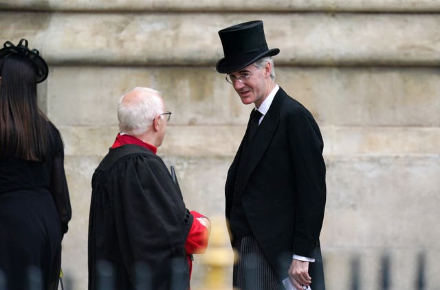 Business Secretary Jacob Rees-Mogg arrives for the Queen's funeral