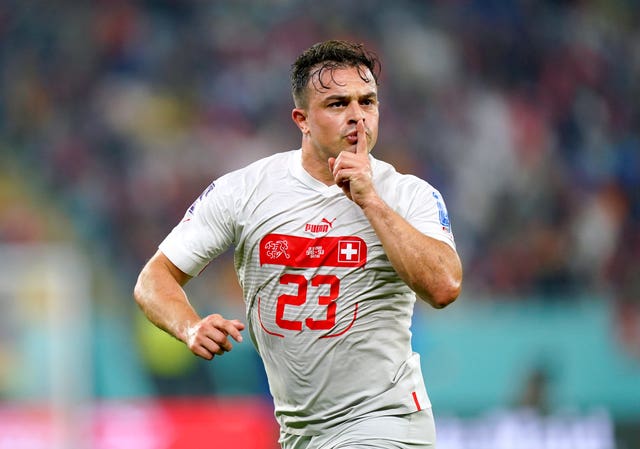 Xherdan Shaqiri celebrates