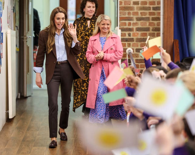 Princess of Wales visiting a school