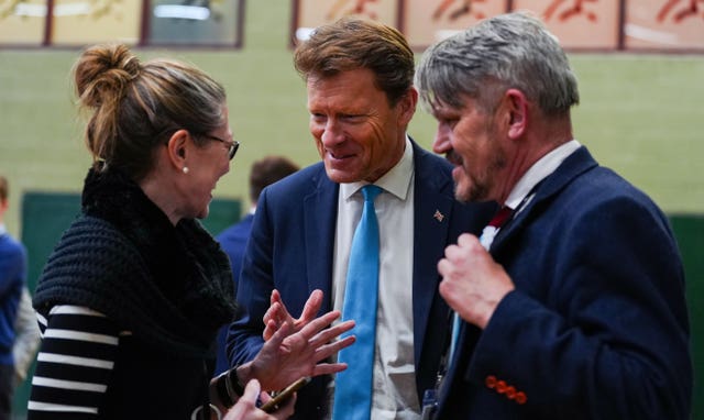 Richard Tice (centre) at the count for Blackpool South 