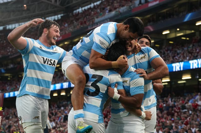Argentina’s Santiago Cordero celebrates scoring