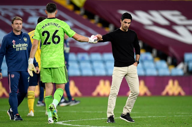 Arteta saw his side lose at Aston Villa last time out.