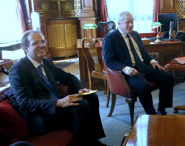 Prime Minister Boris Johnson with his principal private secretary Martin Reynolds