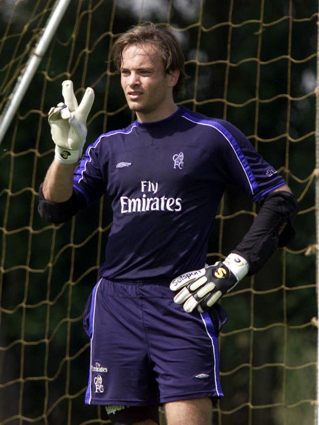 Mark Bosnich during a Chelsea training session (Tom Hevezi/PA)