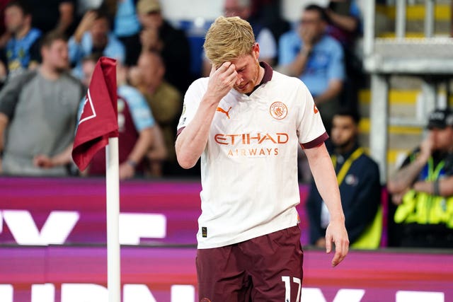 Kevin De Bruyne has been sidelined since the opening game of the season (Mike Egerton/PA)
