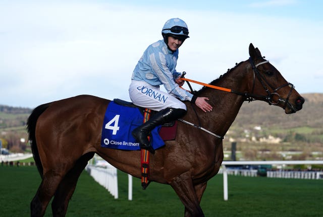 Rachael Blackmore aboard Honeysuckle after winning this year's Mares' Hurdle