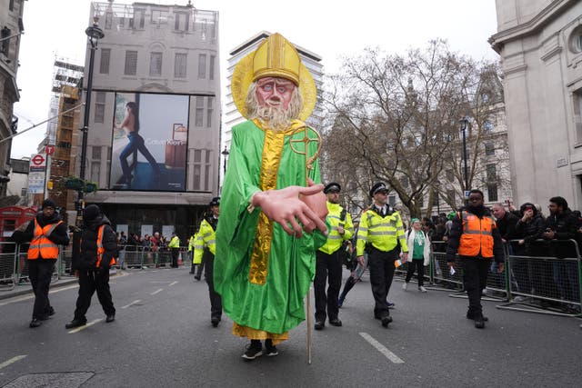 A giant model of the Irish patron saint 