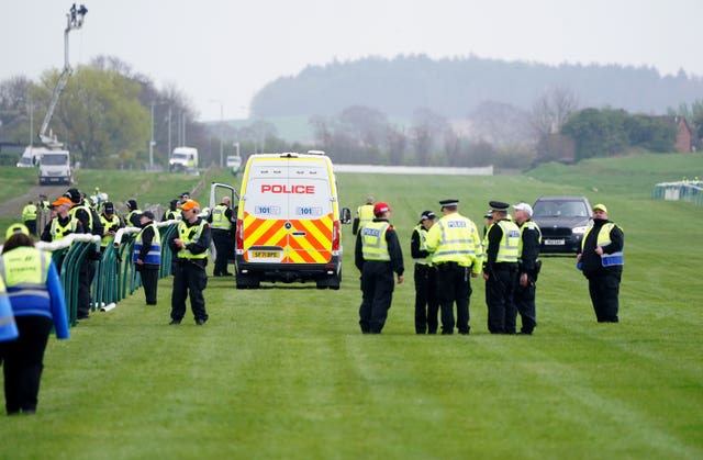 Protesters attempted to disrupt the Scottish Grand National 