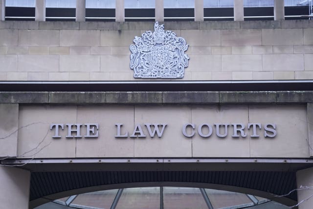 Sign for the law courts at Sheffield Crown Court