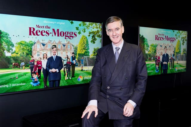 Sir Jacob Rees-Mogg arriving for a screening of new Discovery+ reality series Meet The Rees-Moggs