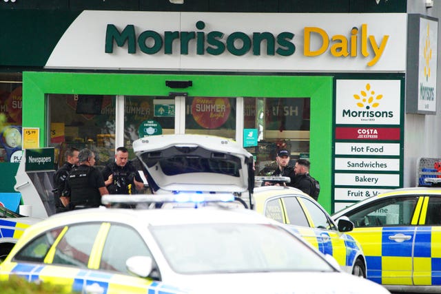 Armed police at the scene  in Hengrove Way, Bristol 