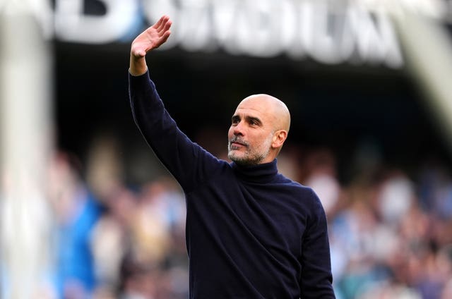 Manchester City manager Pep Guardiola reacts 