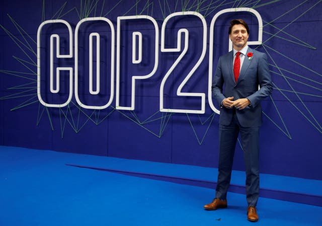 Canada’s Prime Minister Justin Trudeau arrives for the Cop26 summit