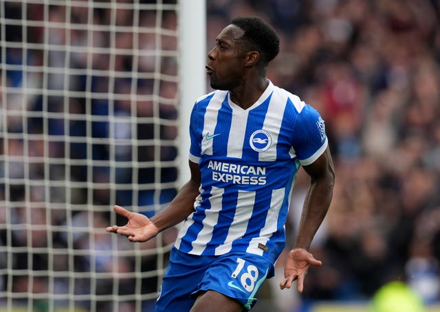 Danny Welbeck celebrates scoring for Brighton