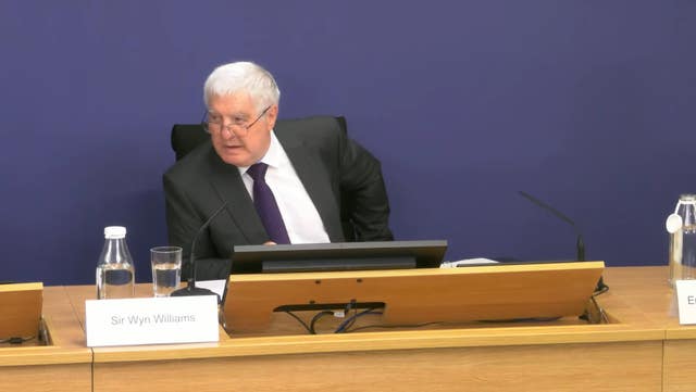 Sir Wyn Williams during phase four of the Post Office Horizon IT Inquiry at Aldwych House, central London 