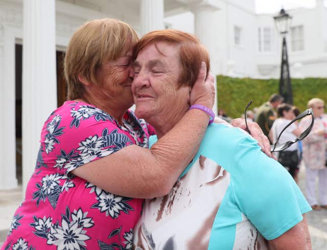 Twin sisters Mairead Manley (left) and Breda Kennedy, survivors of the Goldenbridge Magdalene laundry 