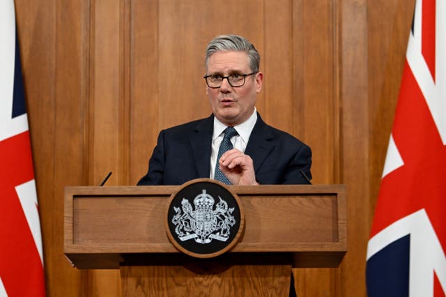 Sir Keir Starmer speaks during a press conference