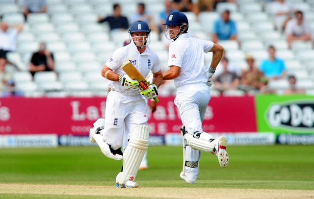 Sir Alastair Cook, right, and Sir Andrew Strauss