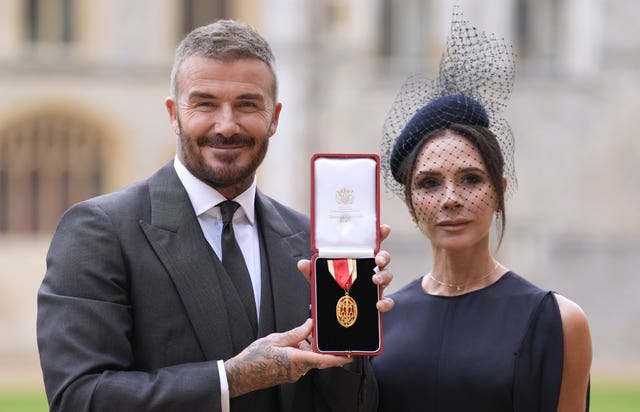 Sir David Beckham, with his wife Lady Victoria