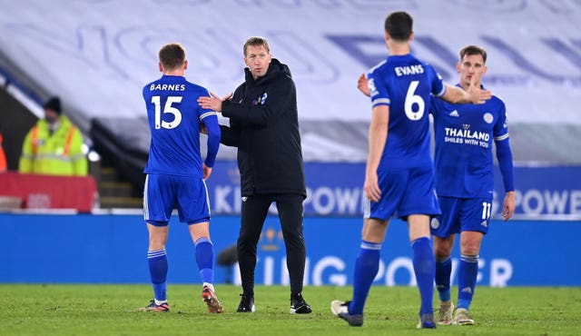 Brighton manager Graham Potter (centre) had no complaints about the result 