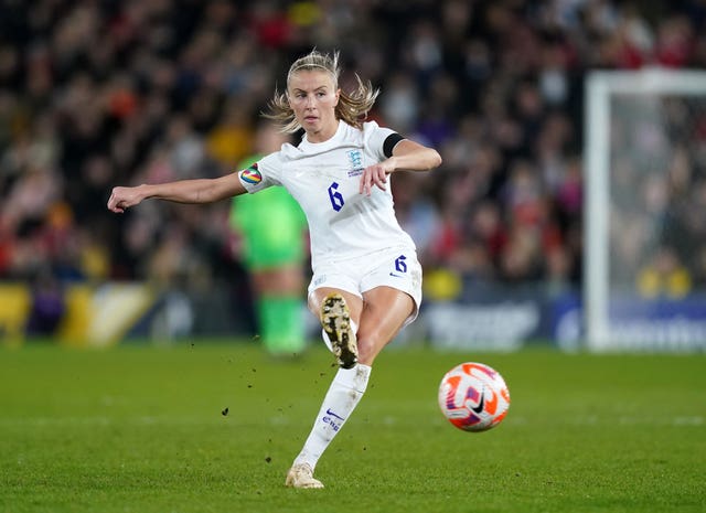 Leah Williamson in action for England against South Korea (Mike Egerton/PA)