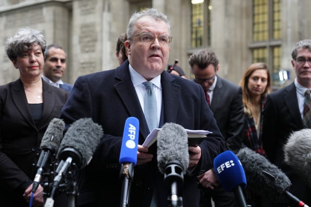 Lord Watson speaking to the media on Wednesday (Lucy North/PA)