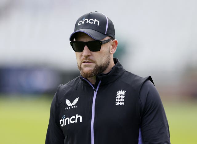 Brendon McCullum during an England nets session