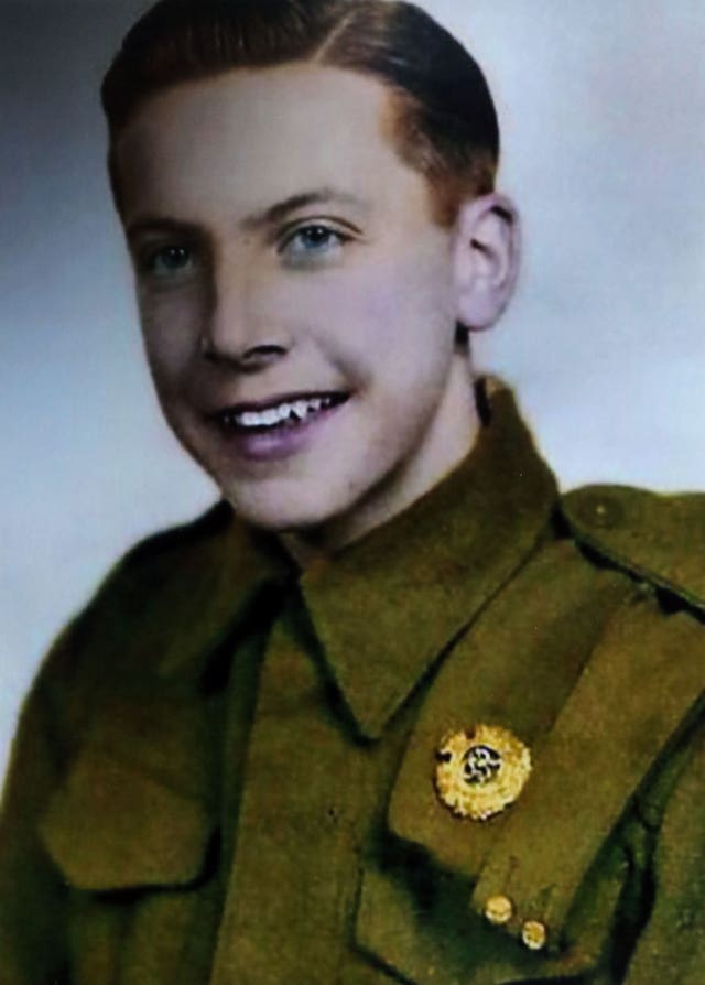 Harry Billinge in his younger days and in uniform