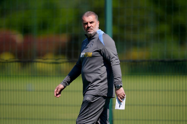 Tottenham Hotspur manager Ange Postecoglou during a training session