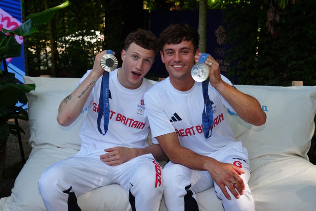 Tom Daley and Noah Williams with their silver medals