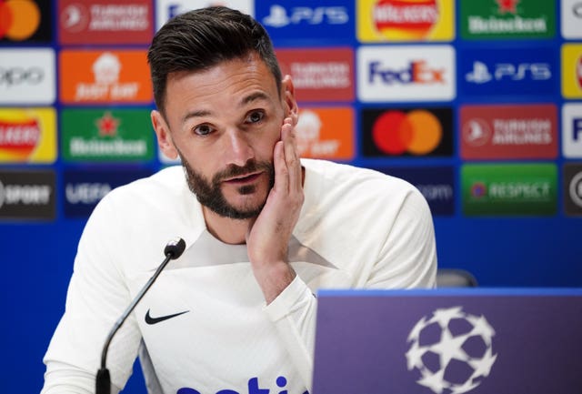 Hugo Lloris during a press conference