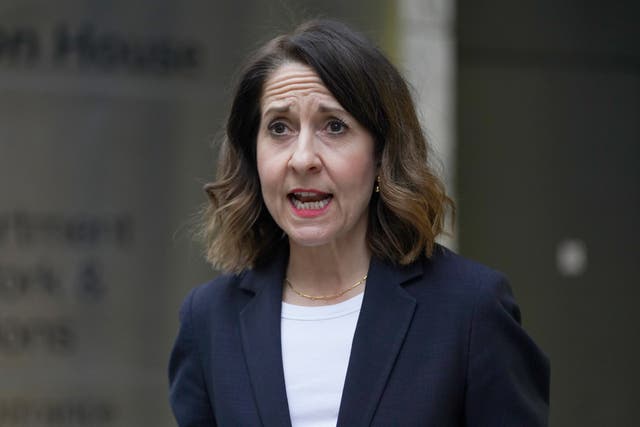 Work and Pensions Secretary Liz Kendall speaks to the media