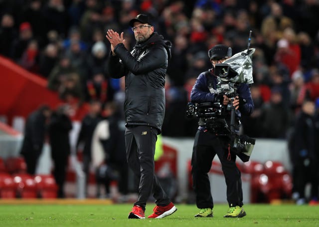 Liverpool manager Jurgen Klopp insists he never celebrates opponents dropping points.