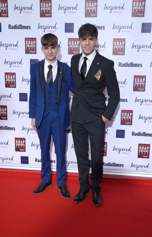 Luca Toolan (right) with fellow Coronation Street star Charlie Wrenshall