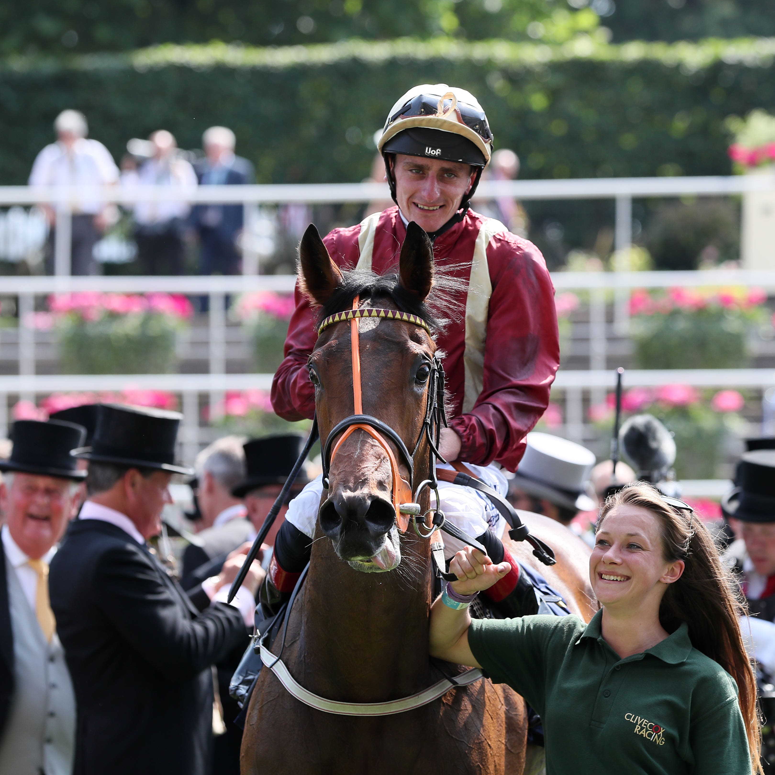 Heartache being led in after her victory in the Queen Mary Stakes at Royal Ascot last year