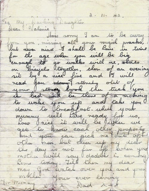 Daughter of Second World War soldier shares letter hidden for almost 60 ...