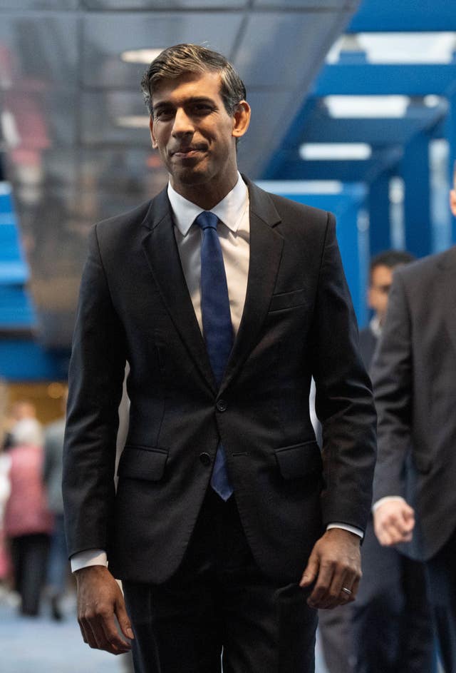 Rishi Sunak at the Conservative Party's 2024 conference in Birmingham