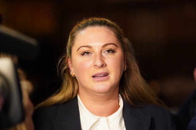 Nikita Hand speaking to the media outside the High Court in Dublin after the personal injury case 