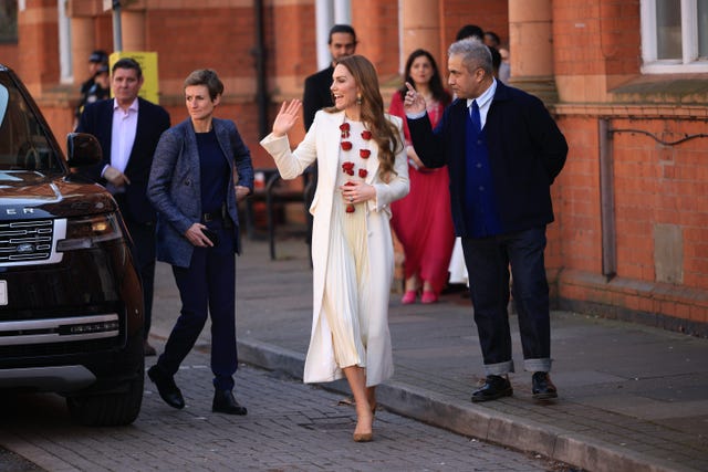 The Princess of Wales during her visit to Leicester 