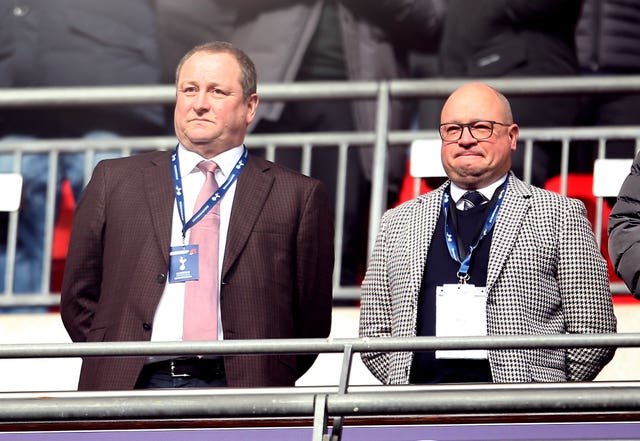 Lee Charnley (right) with Newcastle owner Mike Ashley