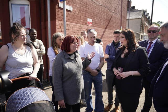 Northern Ireland Deputy First Minister Emma Little-Pengelly during a visit to Clonavon Terrace