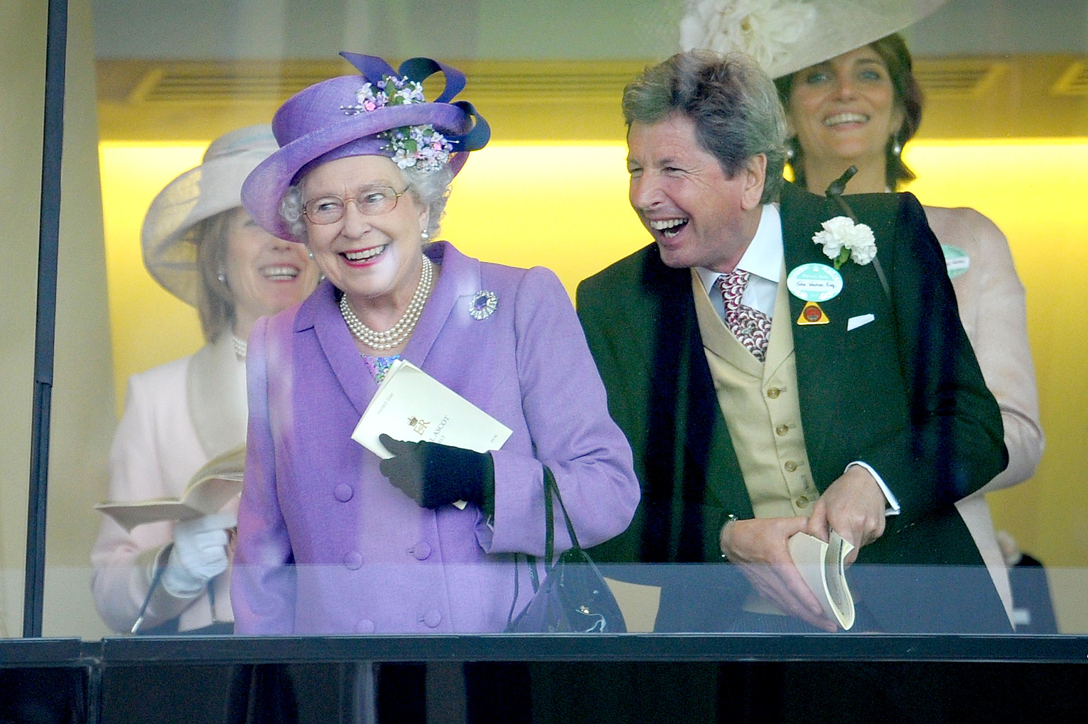 Queen Elizabeth II with John Warren after Estimate won the 2013 Gold Cup