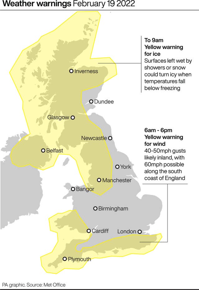 Weather warnings for February 19