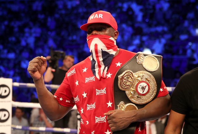 Dereck Chisora celebrates after victory at The O2. (PA)